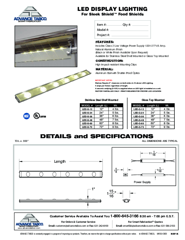 Cutsheet