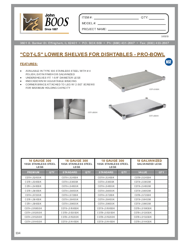 Cutsheet