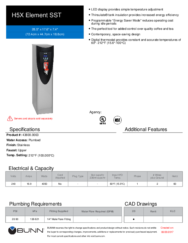 Cutsheet