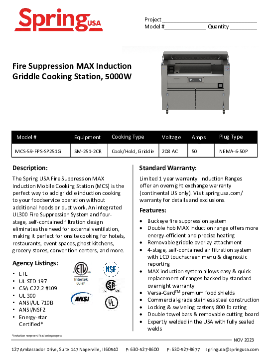 Cutsheet