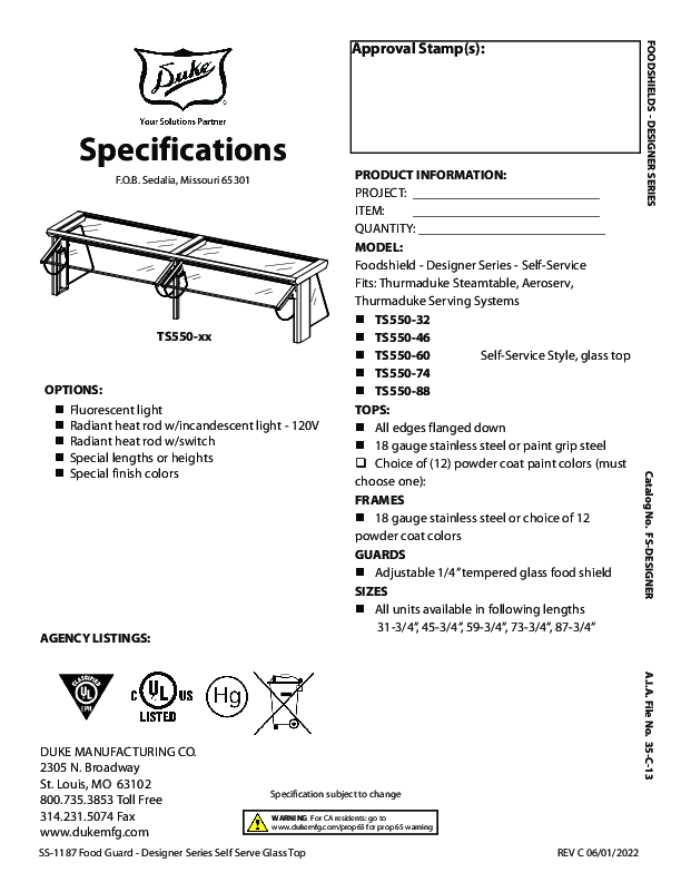 Cutsheet