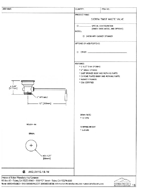 Cutsheet