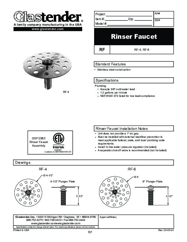 Cutsheet