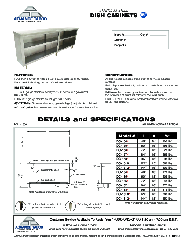 Cutsheet