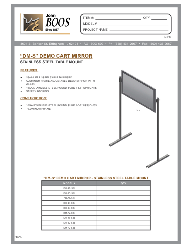 Cutsheet