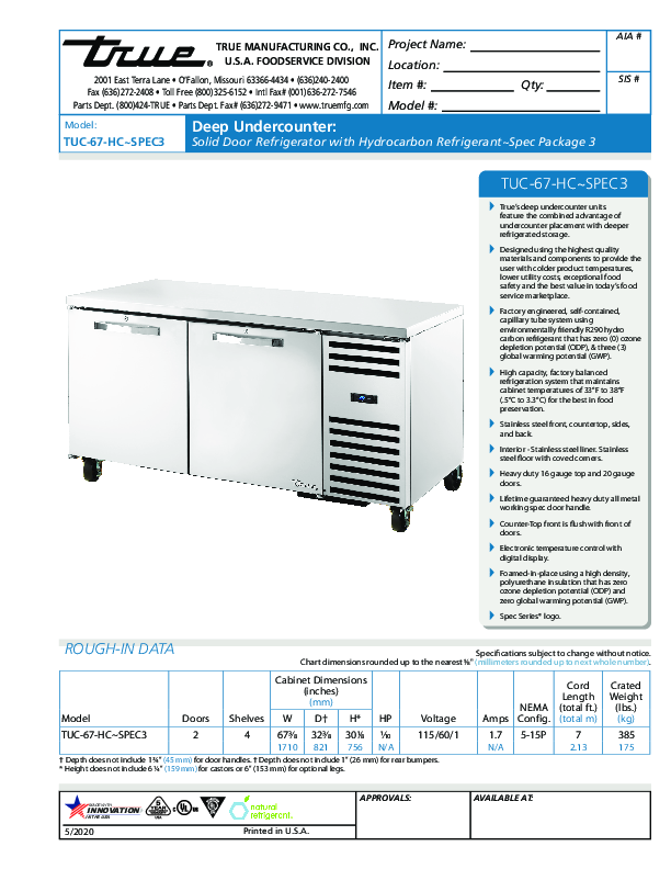 Cutsheet