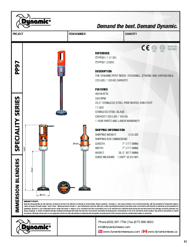 Cutsheet