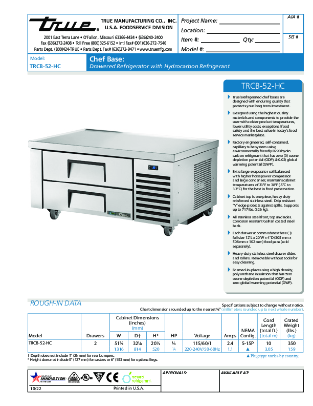 Cutsheet