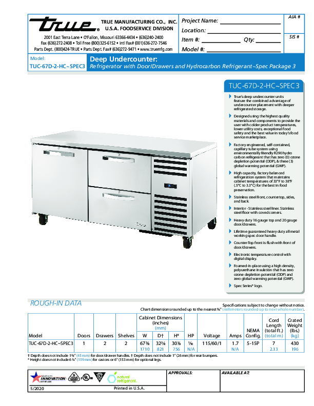 Cutsheet