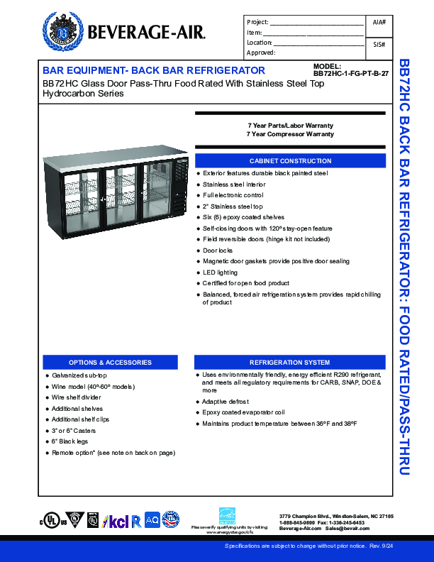 Cutsheet