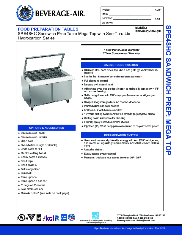 Cutsheet