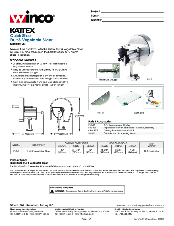 Cutsheet