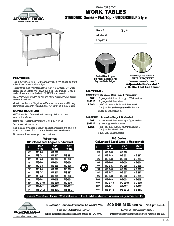 Cutsheet