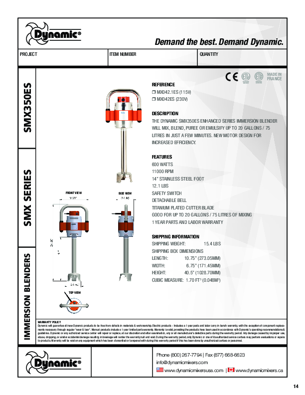 Cutsheet