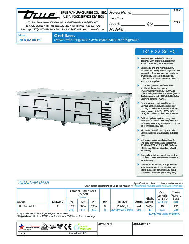 Cutsheet