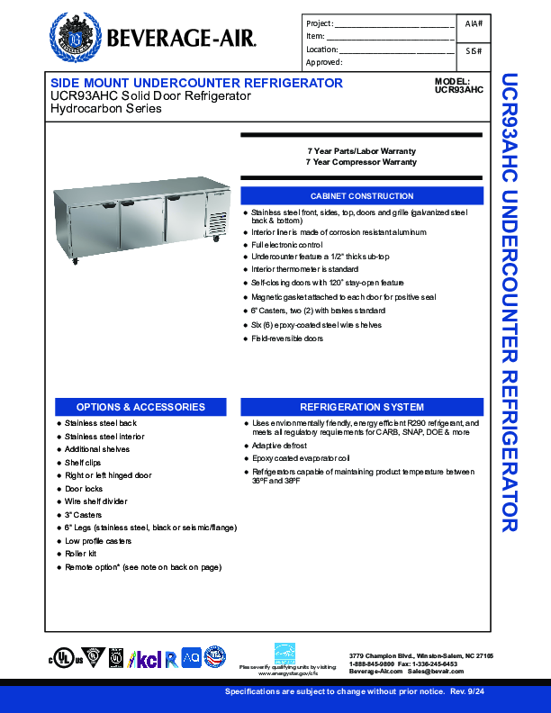 Cutsheet