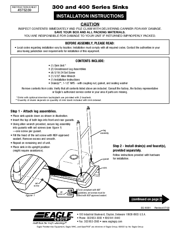 Installation Sheet