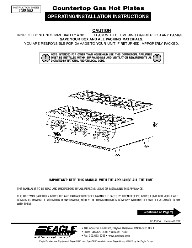 Installation Sheet