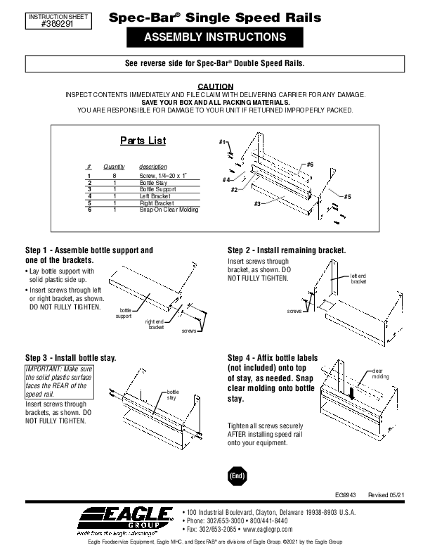 Single Speed Rails Assembly Instructions