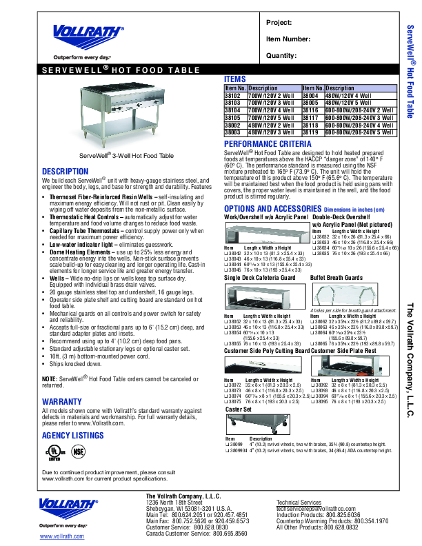 Cutsheet