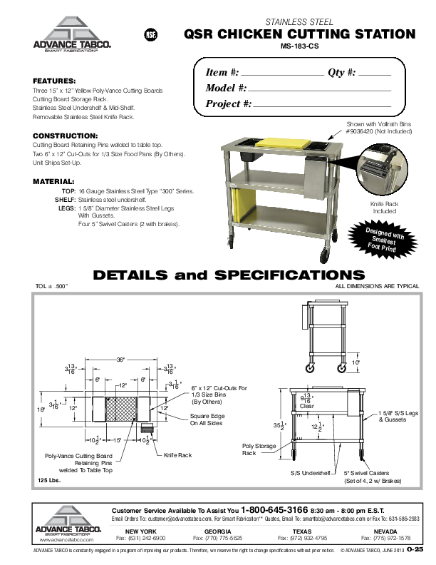 Cutsheet