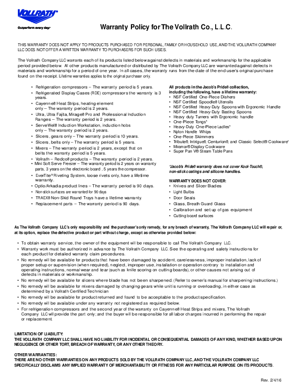 Warranty Sheet