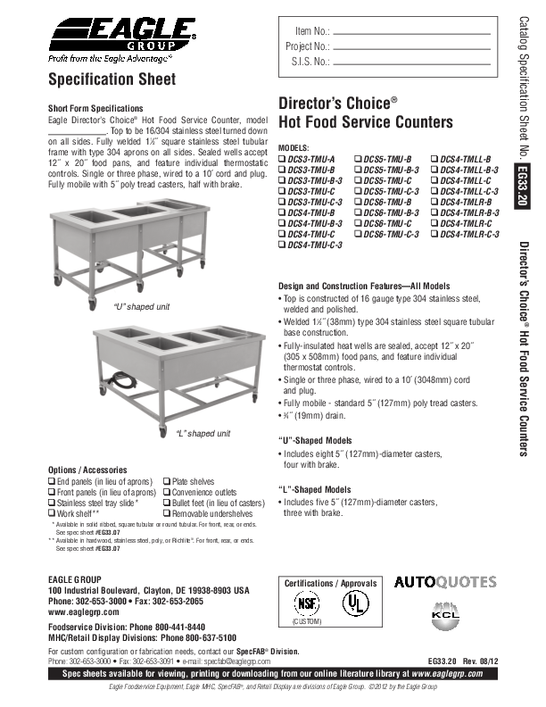 Cutsheet