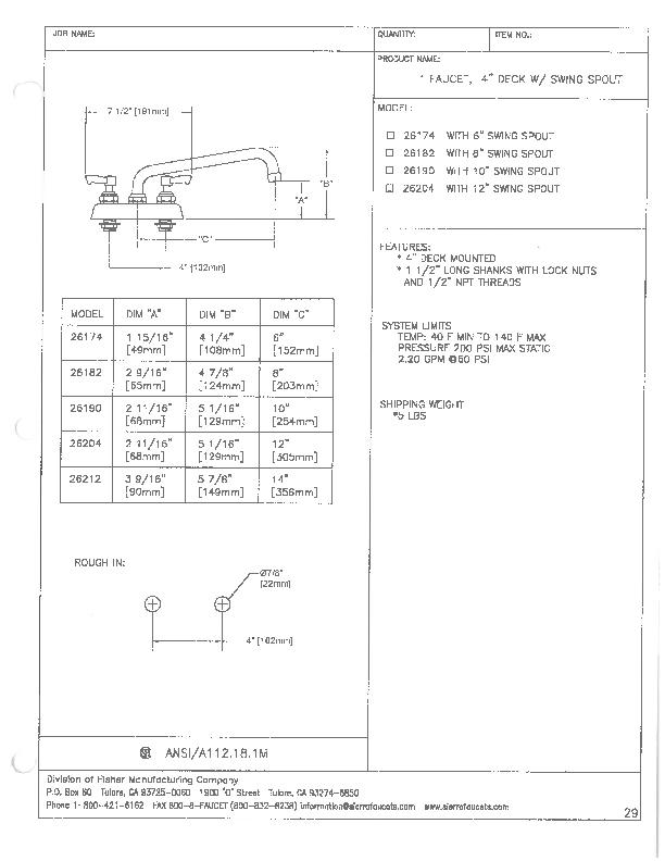 Cutsheet