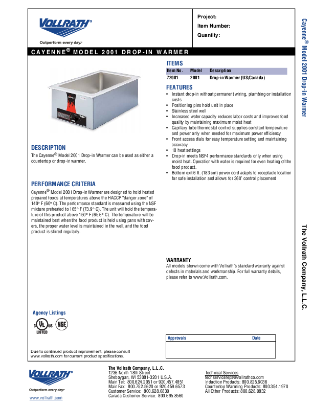 Cutsheet