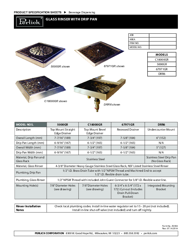 Cutsheet