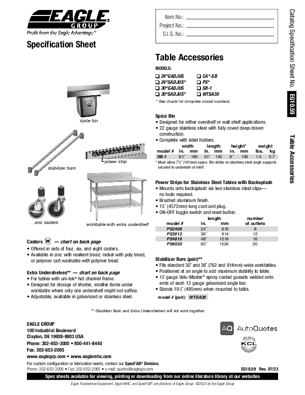 Cutsheet