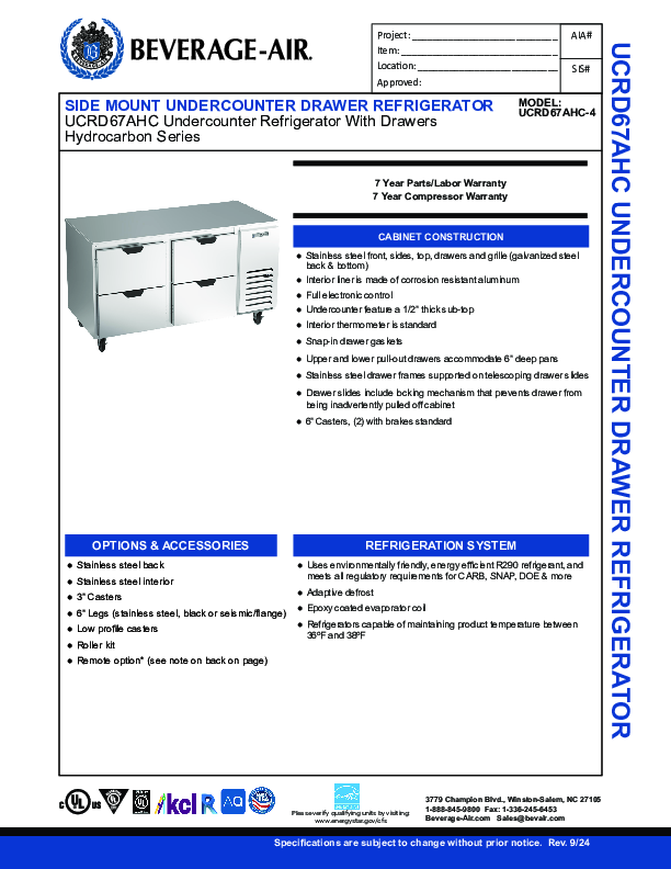 Cutsheet