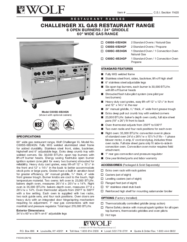 Cutsheet