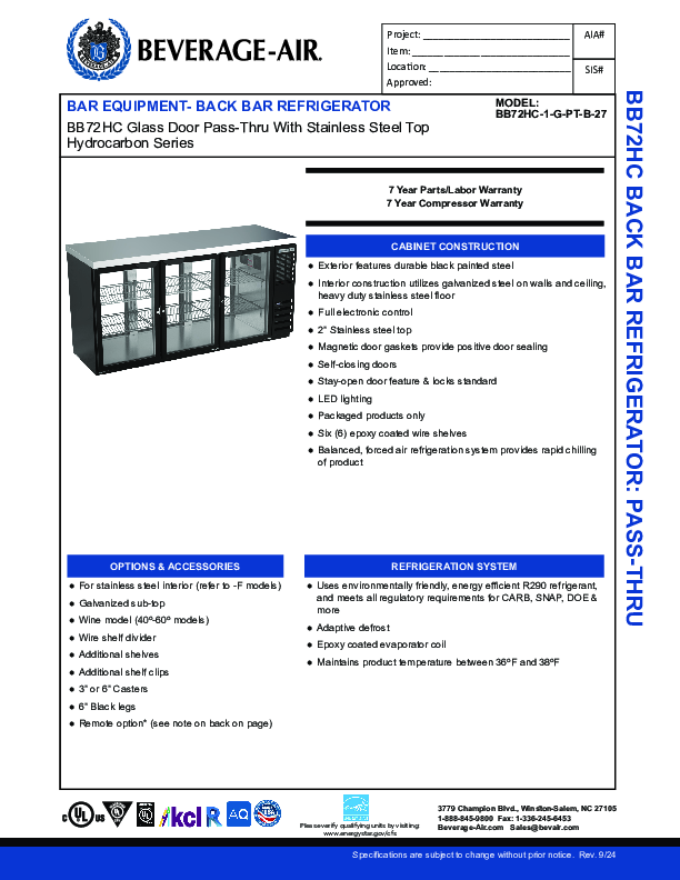 Cutsheet