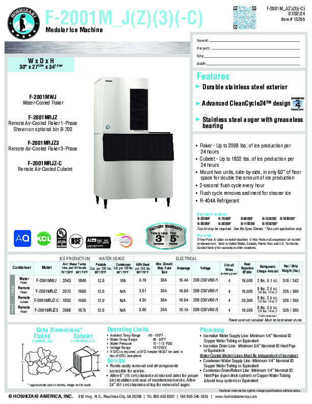 Cutsheet