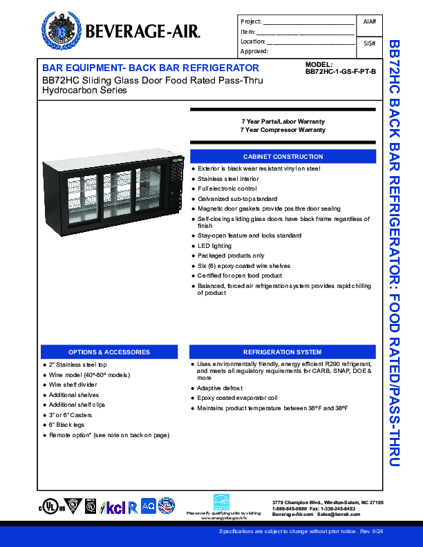 Cutsheet