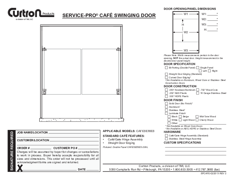 Cutsheet