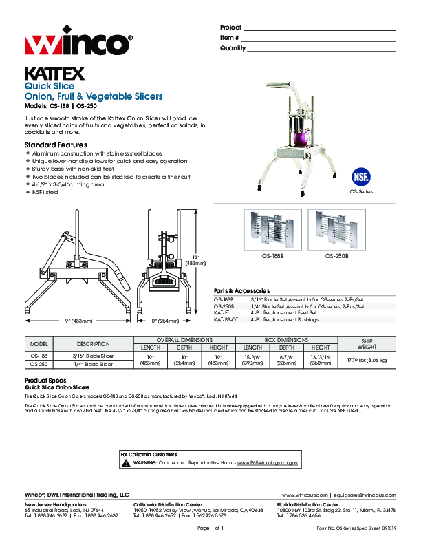 Cutsheet