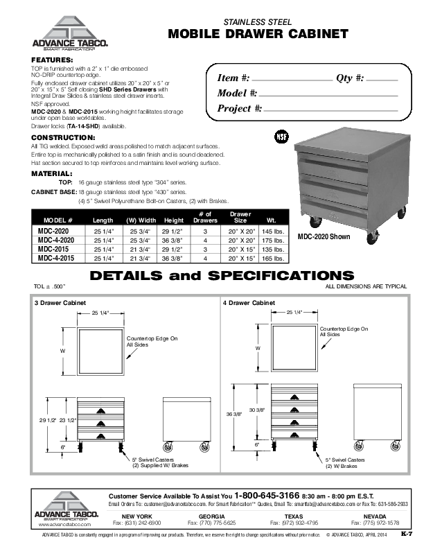 Cutsheet