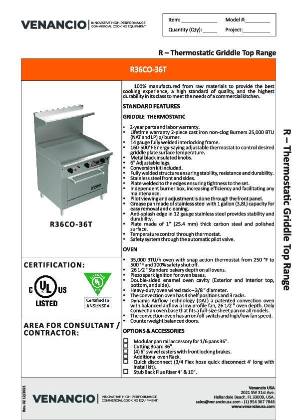 Cutsheet