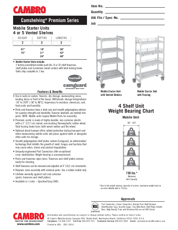 Cutsheet