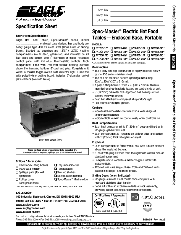 Cutsheet