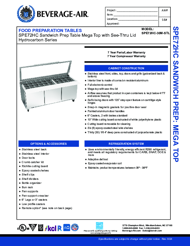 Cutsheet