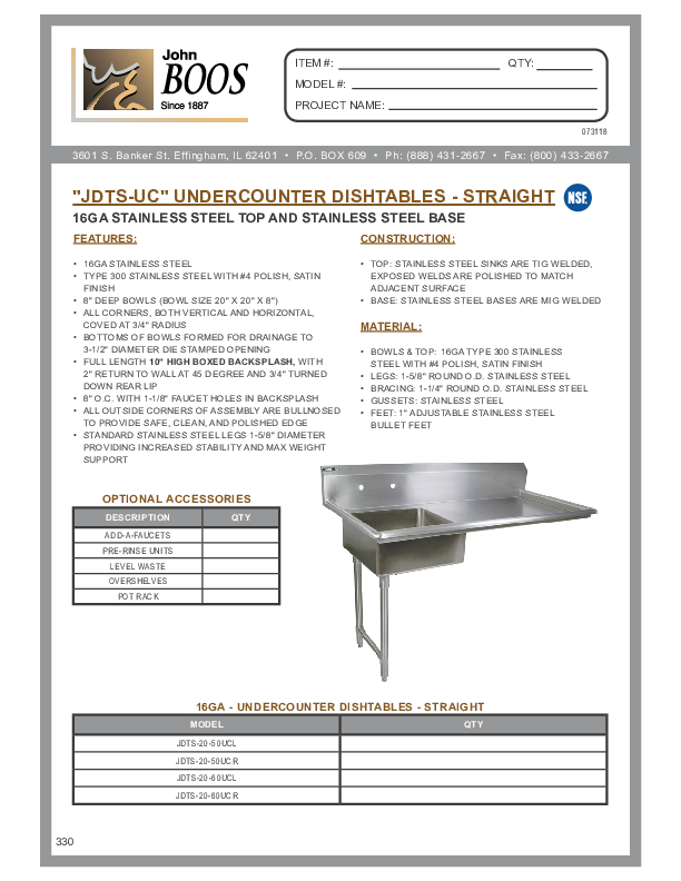 Cutsheet