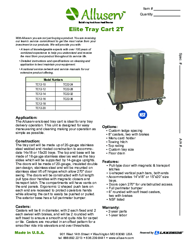 Cutsheet