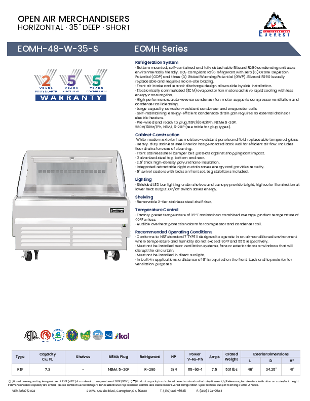 Cutsheet