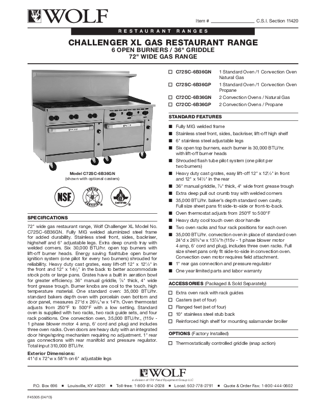 Cutsheet