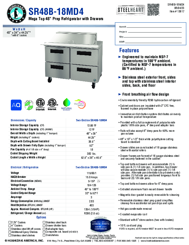 Cutsheet