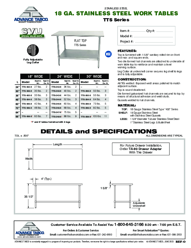 Cutsheet