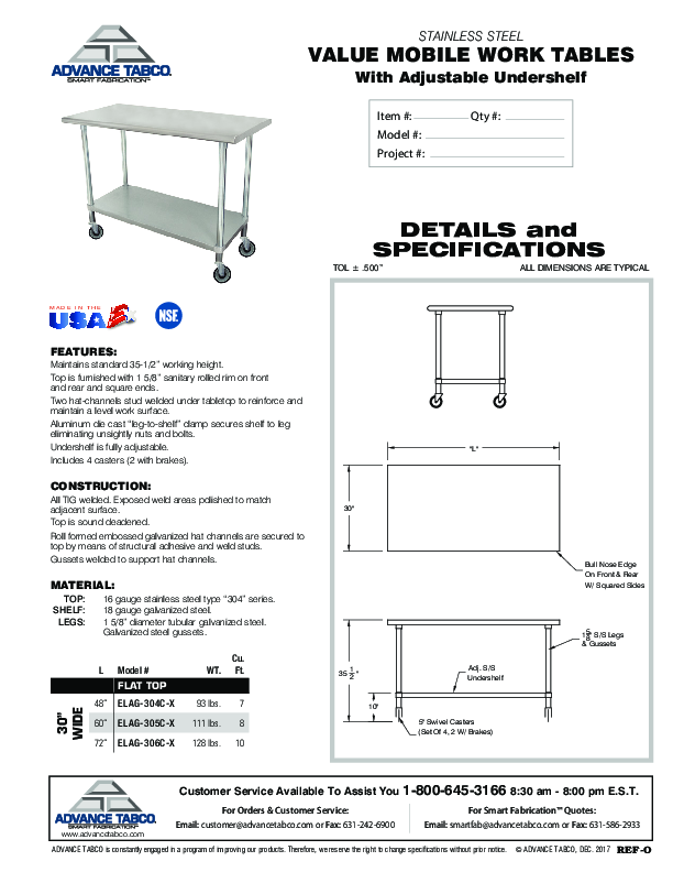 Cutsheet